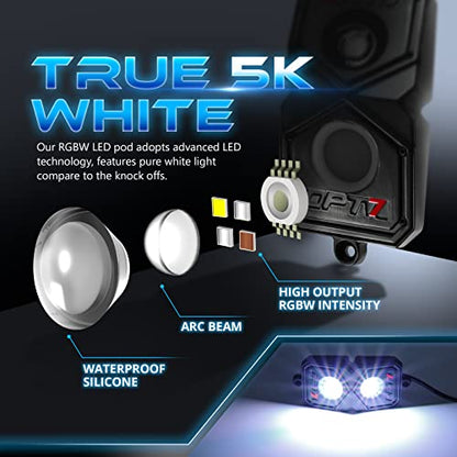 Quantum 4 Pod Aluminum RGBW LED Rock Lights with Remote