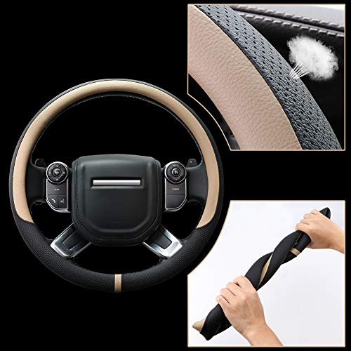 Breathable Car Steering Wheel Cover 16 inch Auto Universal Leather Wrap Non