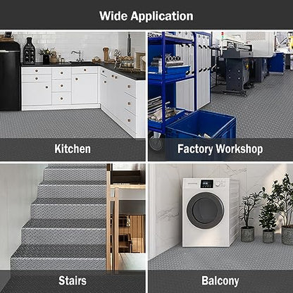 Garage Floor Rubber Mat 4Ft x 8.2Ft Rubber Flooring Rolls Dark Grey