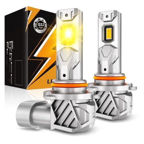 2026 Q11 Series 9005 H10 Fog Lights Yellow Powersport Light 16000LM (2 Count)