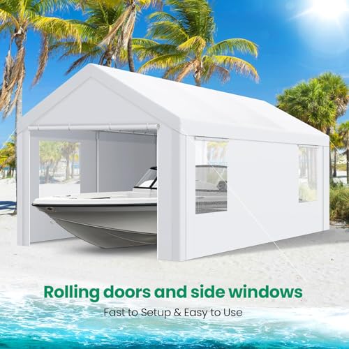 10x20 FT Heavy Duty Carport with Galvanized Frame