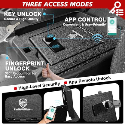 for 2026 2025 2024 Ford Ranger Center Console Safe Gun Safe Vault Hidden Console Storage LockBox Anti