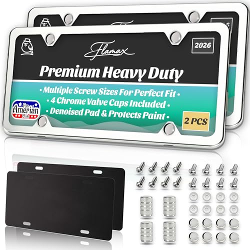 Premium Chrome License Plate Frames with 2 Anti