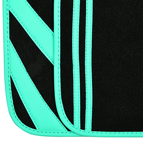 Mint Green Edge Leather Car Floor Mats