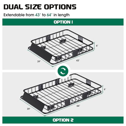 250LBS Universal Roof Rack Basket