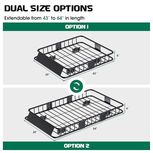 250LBS Universal Roof Rack Basket