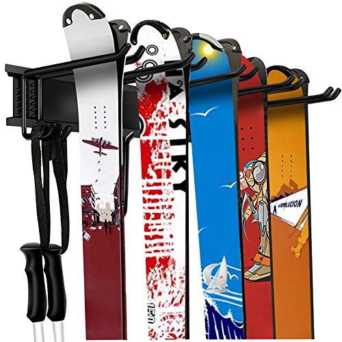 Garage Storage Organization System Ski Wall Rack Up to 10 Pairs