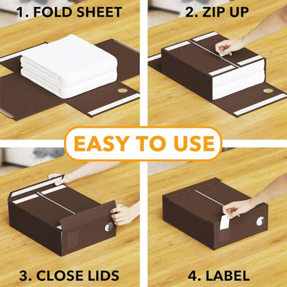 6 Pack Bed Sheet Organizers and Storage (6 Count)