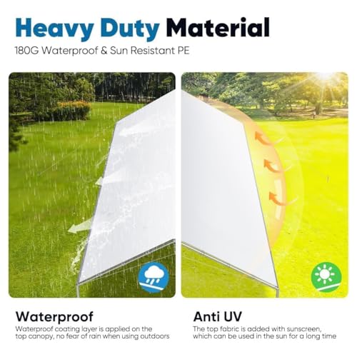 10x15 ft Heavy Duty Car Canopy Galvanized Frame Carport Outdoor Party Tent Boat Shelter with 3 Reinforced Steel Cables