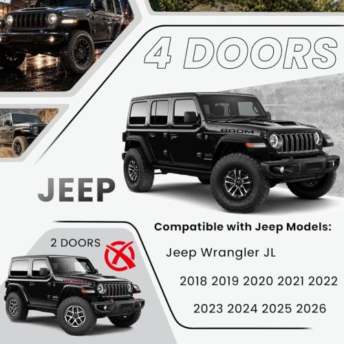 7" Running Boards Compatible with Jeep Wrangler JL 4 Door 2018 (2 Count)