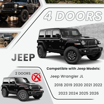 7" Running Boards Compatible with Jeep Wrangler JL 4 Door 2018 (2 Count)