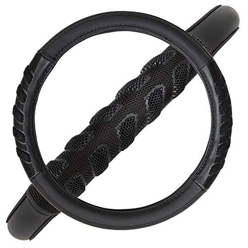 car Steering Wheel Cover Faux Leather Massage Universal fit 3D Honeycomb Hole Anti