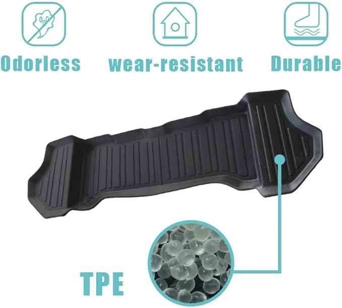 BestEvMod for Rivian R1T R1S All-Weather Front Trunk Mat TPE Material Rubber Cargo Liner Compatible with Rivian R1T R1S 2022 2023 2024 Accessories (Lower Layer)