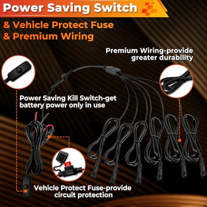30 Pods Pure White LED Rock Lights Kit with Switch Wiring Harness (30 Count)