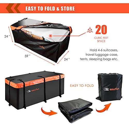 Hitch Mount Cargo Carrier Bag 100% Waterproof 19.7 Cubic Feet Luggage Rack