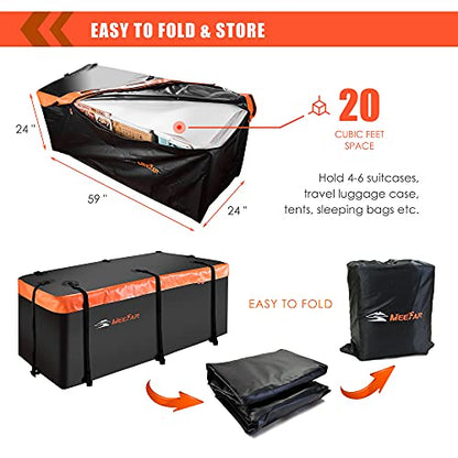Hitch Mount Cargo Carrier Bag 100% Waterproof 19.7 Cubic Feet Luggage Rack