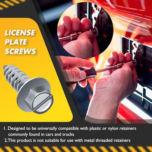 200 Pcs License Plate Mounting Screws for Car Dealers #14 x 3 (200 Count)