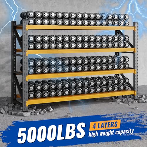 71" W Storage Shelves 5000lbs Garage Metal Shelving Heavy Duty Garage Shelves Adjustable Storage Shelves for Industrial