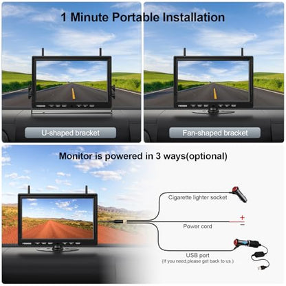 1080P 10" Magnetic Wireless Backup Camera 10" HD Split Screen Monitor