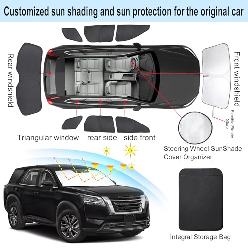 Window Shades for Nissan Pathfinder 2022 (8 Count)