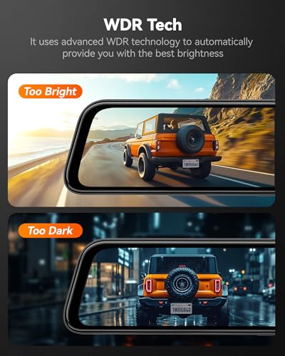 G840S 12" 4K Mirror Dash Cam Backup Camera with 32GB Card and GPS
