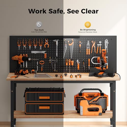 60" Work Bench with Storage & Pegboard