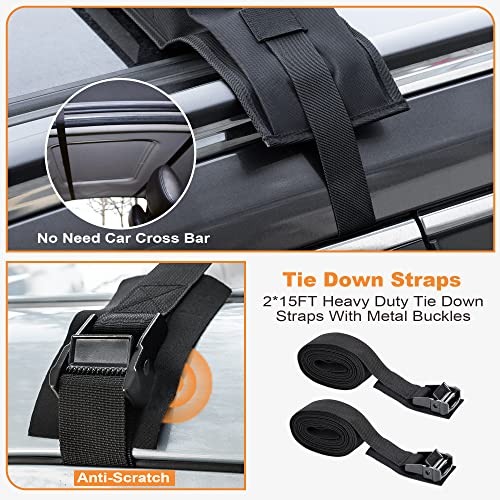 Universal Soft Roof Rack Pads for Kayak（Black）