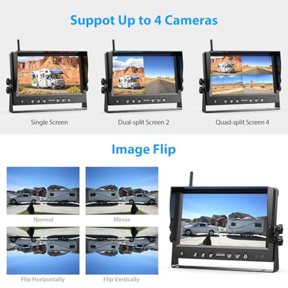 9 Inch Magnetic Solar Wireless Backup Camera System