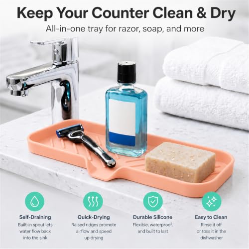 Silicone Soap Dish with Drain Spout