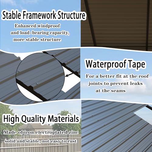 Heavy Duty Metal Carport 20x20 FT Galvanized Steel Carport Shelter for 2 Car Extra Large Canopy for Dual Vehicle