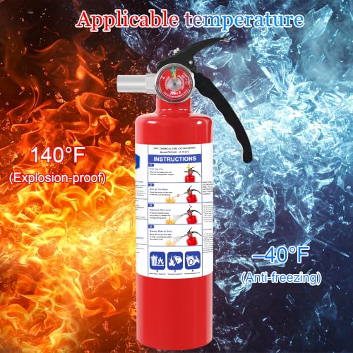 2 Pack ABC Dry Chemical Fire Extinguishers with Mount