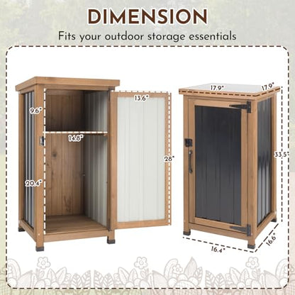 Outdoor Storage Cabinet with Metal Worktop