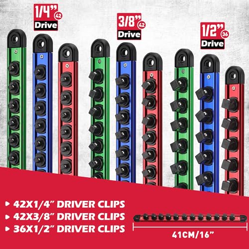 Magnetic Socket Holder Organizer Set (9 Count)