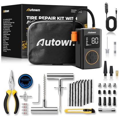 Flat Tire Repair Kit with Air Compressor
