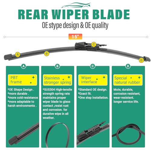 Windshield Wiper Blades Replacement for Porsche Macan 2015