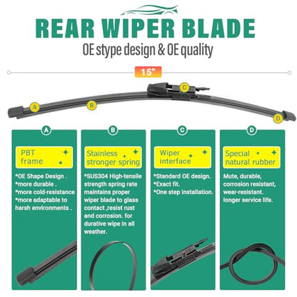 Windshield Wiper Blades Replacement for Porsche Macan 2015