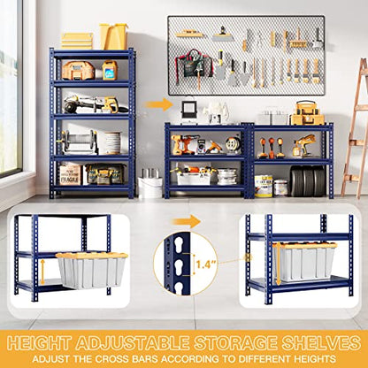 Garage Shelving 2000 LBS Storage Shelves Heavy Duty Metal Shelving Unit Shelf for Pantry Closet