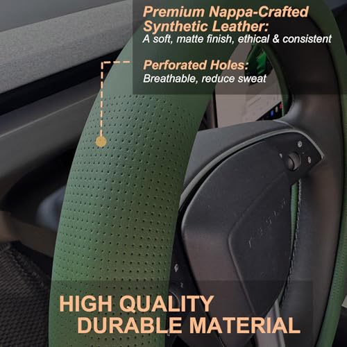 Nappa Leather Steering Wheel Cover for Tesla Model Y