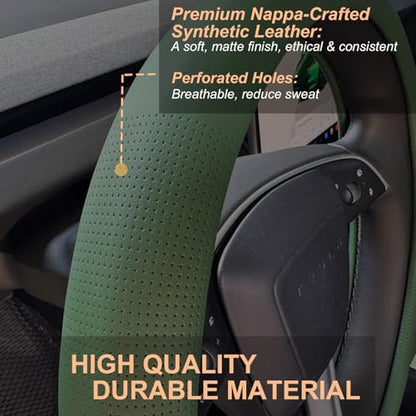 Nappa Leather Steering Wheel Cover for Tesla Model Y