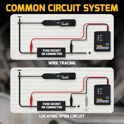 Automotive Electrical Open&Short Finder Circuit Tester Circuit Finder Detector Tone Generator Cable Wire Breaker Tracker Circuit Fault Finder DC 6