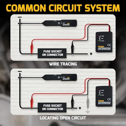 Automotive Electrical Open&Short Finder Circuit Tester Circuit Finder Detector Tone Generator Cable Wire Breaker Tracker Circuit Fault Finder DC 6