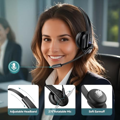 Bluetooth Headset with USB Dongle for Computer