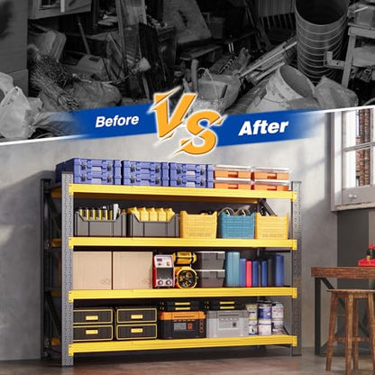 60" W Storage Shelves 5000lbs Garage Metal Shelving Heavy Duty Garage Shelves Adjustable Storage Shelves for Industrial
