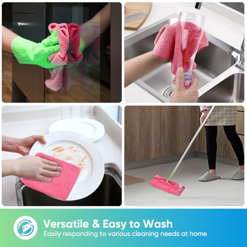 Pink Microfiber Cleaning Cloth (12 Count)