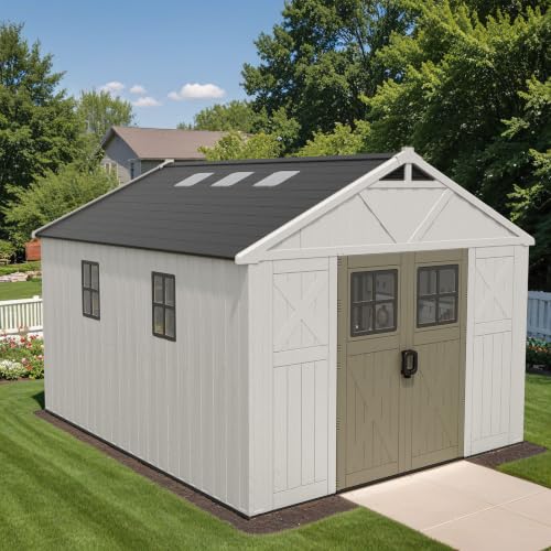 10x12 FT Resin Outdoor Storage Shed with Floor