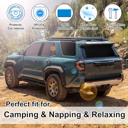 Window Shades for Toyota 4Runner 2025 2026 Accessories Car Side Full Windows Rear Triangular Windshield Sun Shade Sun UV Rays & Privacy Protection for Camping 8PCS (8 Count)