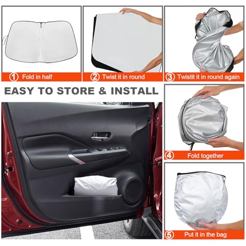 Foldable Front Windshield Sunshade fit for Nissan Kicks 2018
