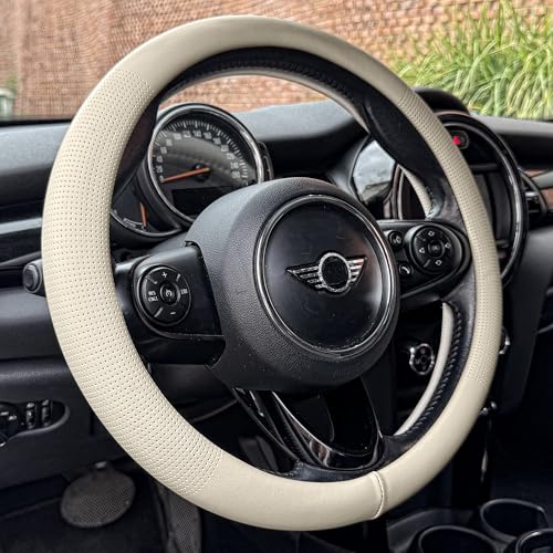 Large Size Nappa Leather Steering Wheel Cover 15.75 Inch