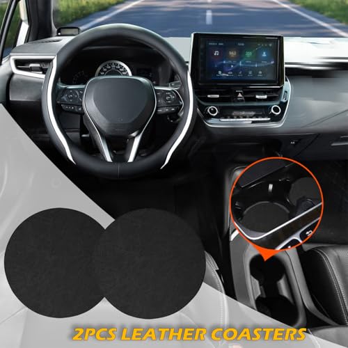 Steering Wheel Cover Black and White Leather Universal 14.5
