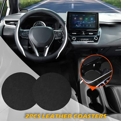 Steering Wheel Cover Black and White Leather Universal 14.5